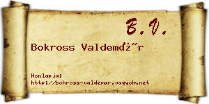 Bokross Valdemár névjegykártya